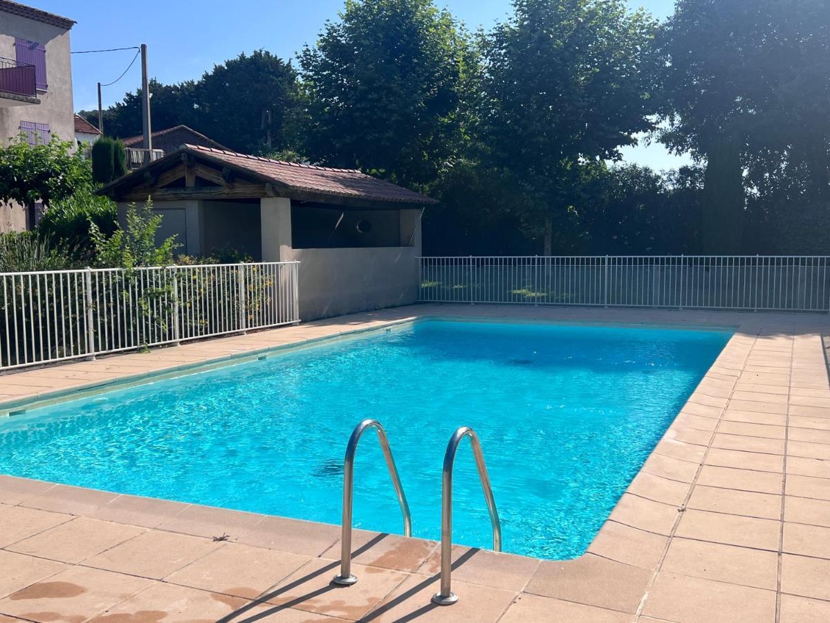 Appartement T2 Avec Jardin Prive, Piscine Et Barbecue Lorgues Exterior foto